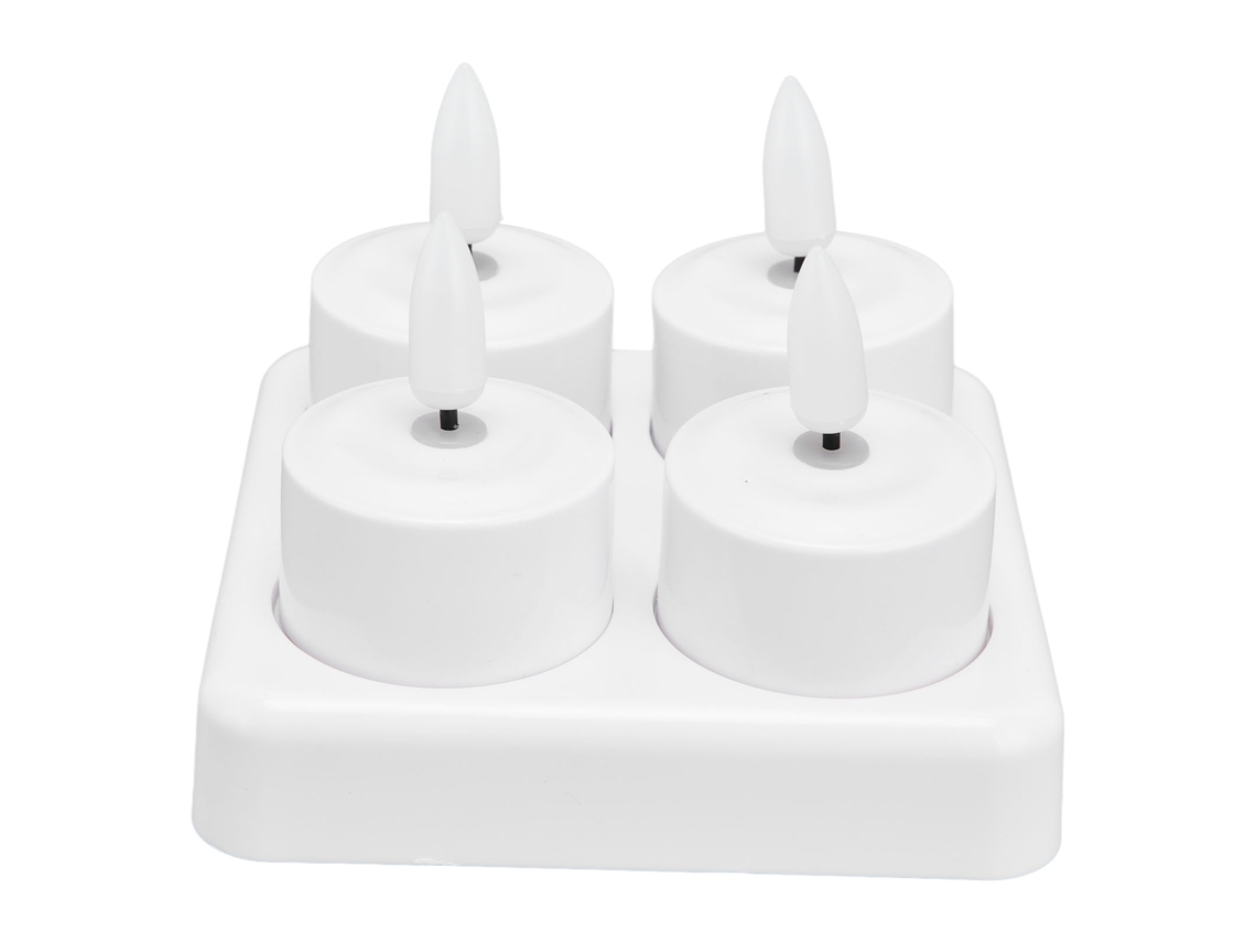 Velas LED sin llama Baok con base de carga para decoración de fiestas y bodas. Enchufe de 100-240 V.
