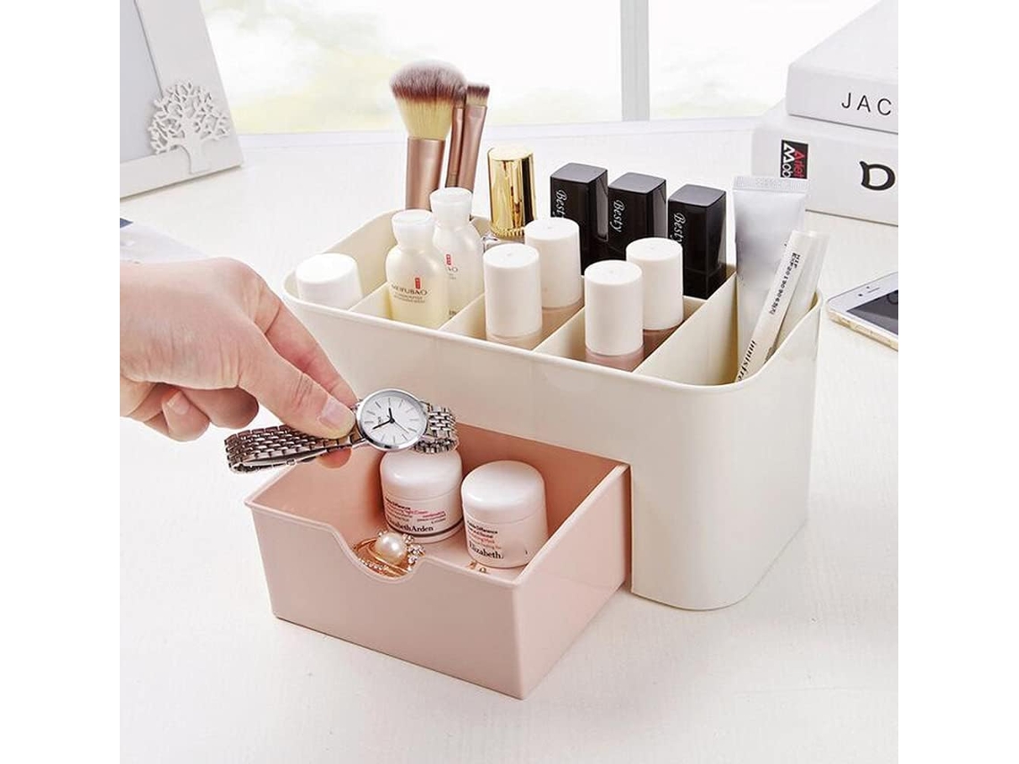 Caja de almacenamiento de cosméticos con cajón para joyas Kofihety