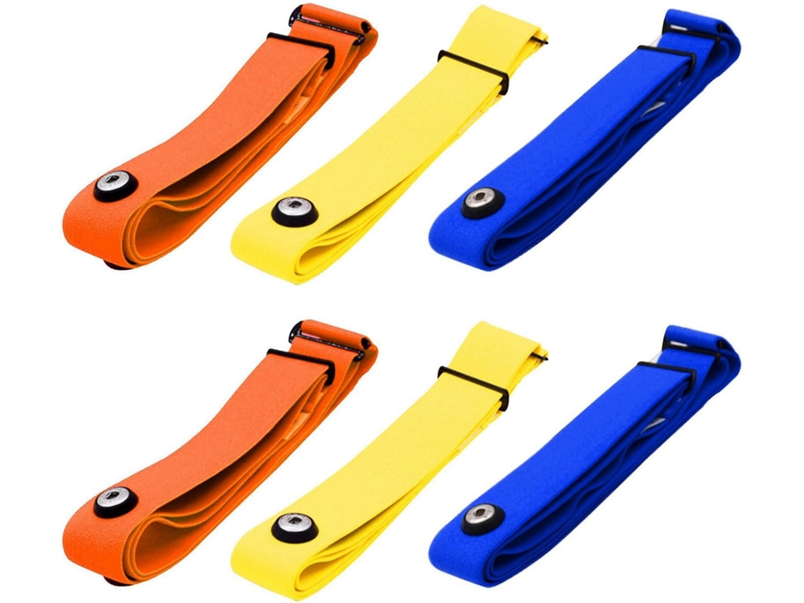 Conjunto de monitor de frecuencia cardíaca de 6 piezas con correa pectoral elástica ajustable SFUSHOS (sin costo adicional)