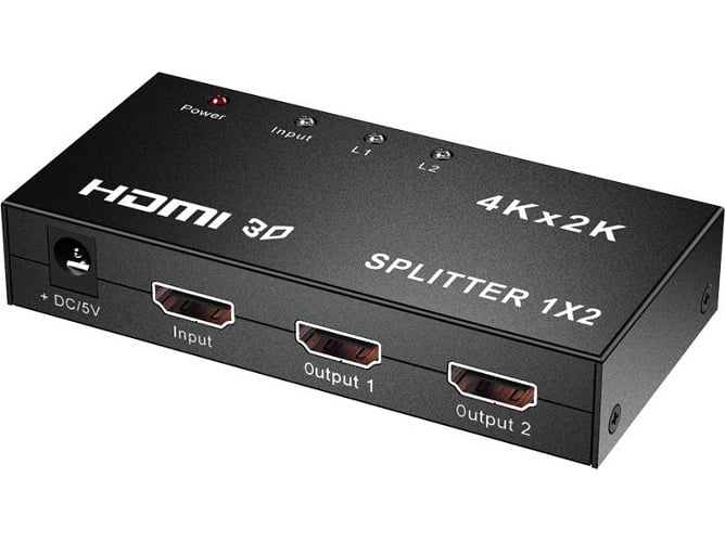 Conversor HOWEI HDMI Splitter 1 to 2 HD 4K 2K (Negro)