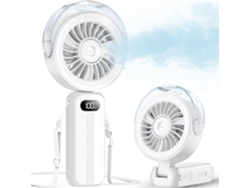 (blanco) Ventilador De Mano De Cuatro Velocidades - Recargable (4000 Mah) - Portátil - Plegable