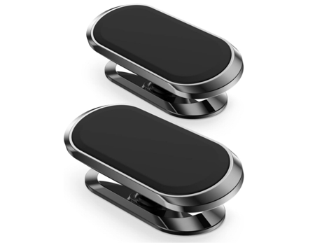 Conjunto de Soportes Paquete Soportes Magnéticos Teléfono Coche Imán Actualizado Rotación Grados Fácil Instalación Compatible CHRONUS Negro (2un)...