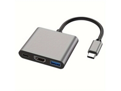 Adaptador de carga 3 en 1 USB C a HDMI 4K Tadvyyvayotoy