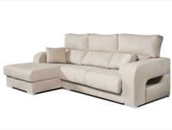 Chaiselongue Diamante de Tela Izquierda Color Beige 3 plazas 284x160x102