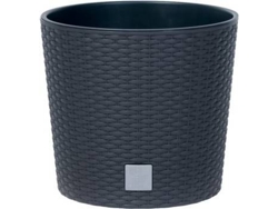 Macetero PROSPERPLAST Rato Round (Gris - 25x22.4cm)