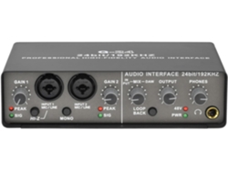 Interfaz De Audio Profesional De 24 Bits Y 192 Khz Con 2 Entradas, Tarjeta De Sonido Para Guitarra Eléctrica.