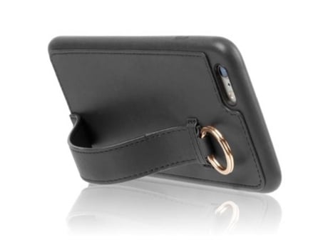Funda con Cordón Anillo Elegante para iPhone 6 Plus MUVIT Piel Negro