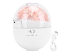 Humidificador Usb Con Flor Preservada, Difusor De Aceites Esenciales, Luz Nocturna, Silencioso, Apagado Automático, Rosa.