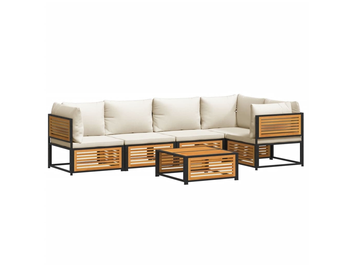 Maison Exclusive - Set De Sofás De Jardín Con Cojines 6 Pzas Madera Maciza Acacia