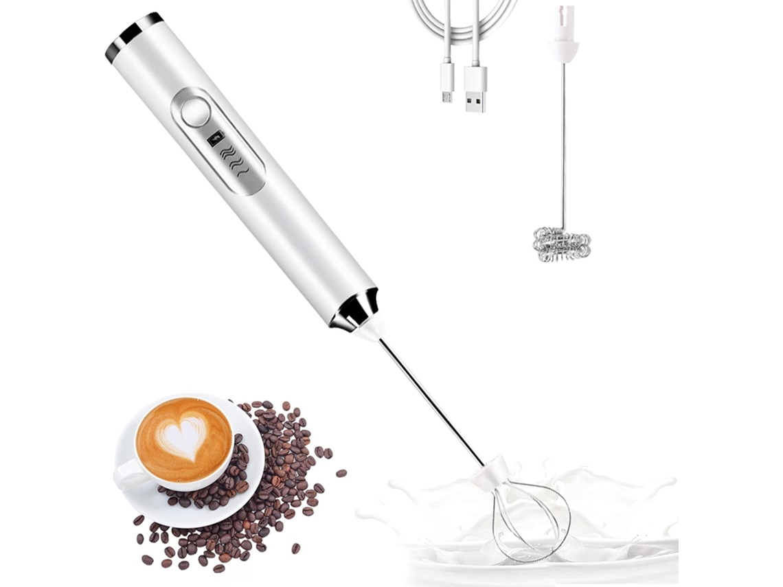 Espumador de leche, batidora eléctrica con tres velocidades ajustables, apta para café, capuchino, chocolate caliente y huevos (claras) Cuich
