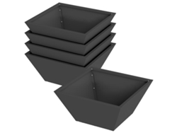 Juego de cuencos de jardín de metal Vidaxl de 5 piezas en acero negro