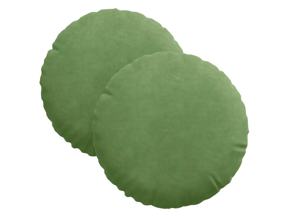 Cojines para asiento, 2 unidades, verde claro, Ø 40 x 13 cm, terciopelo HARLANV1