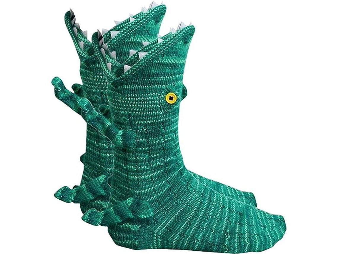 2026-28552-calcetas De Animal Cocodrilo Tejidas Personalizadas Para Regalo De Navidad Unisex