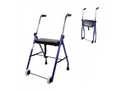 Andador Para Ancianos MOBICLINIC Plegable Asiento 2 Ruedas Azul Emérita MOBICLINIC