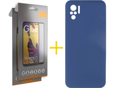 Kit Funda + 2 Protectores de Pantalla Xiaomi Redmi Note 10 4G / 10S SKYHE Liso Azul