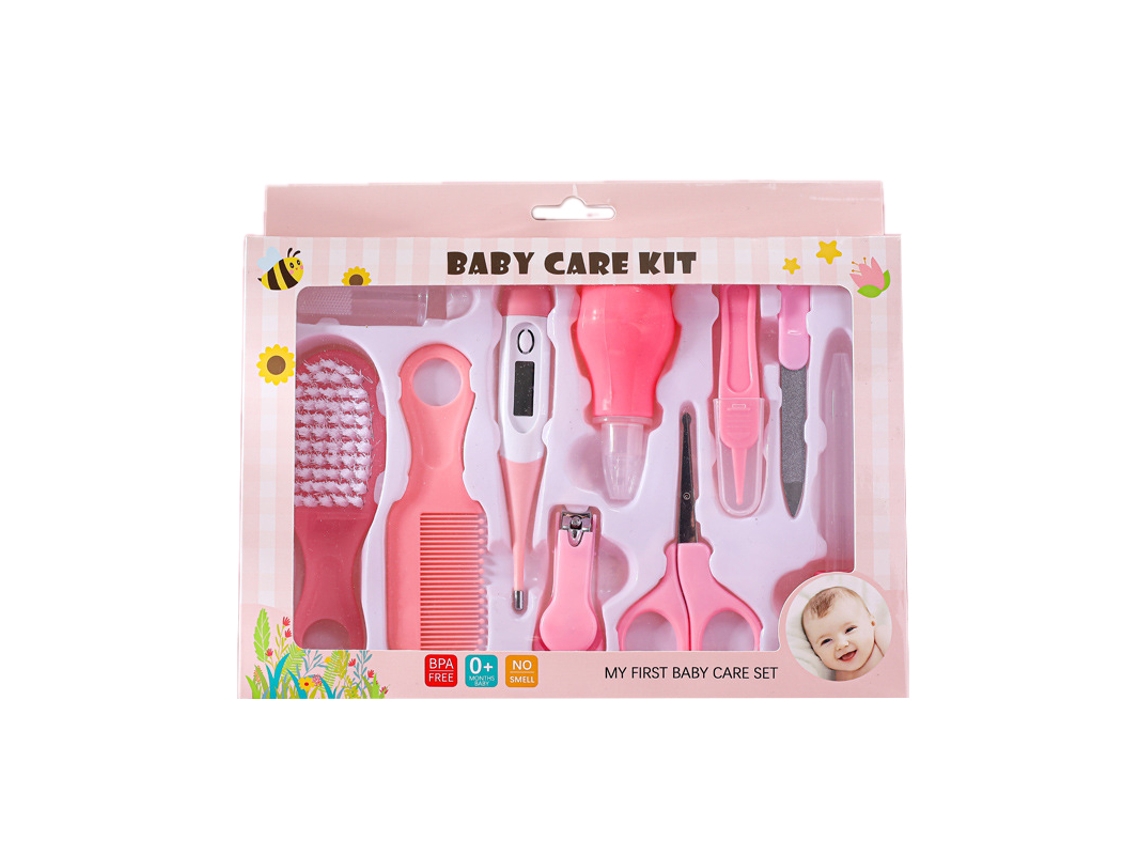 Kit De Cuidado E Higiene 10 En 1 Para Bebés Recién Nacidos, Niñas Y Niños, Color Rosa.