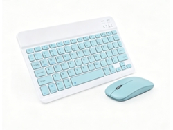 Conjunto Teclado Y Ratón Inalámbrico Verde, Teclas De Chocolate, Batería De Larga Duración, Para Viajes