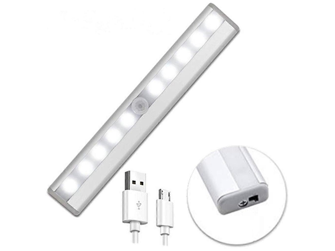 Rebe-luz Led Recargable Con Sensor De Movimiento Para Armarios Sin Cables Usb 10 Leds Iluminación Cocina Gabinetes