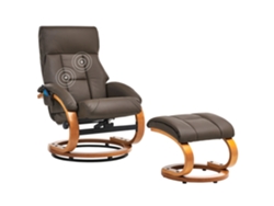 Sillón reclinable BELIANI Force de Piel sintética Marrón 55x80x100