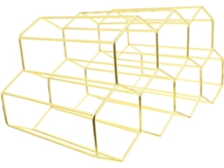 Botellero con forma de panal de abeja, con 7 orificios, de metal chapado en oro, muy duradero, ideal para almacenar vino.