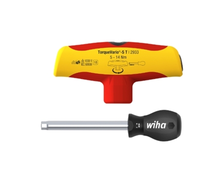 WIHA Destornillador dinamométrico con mango corredizo TorqueVario®-S T electric con limitación del par de apriete de ajuste variable (43177)