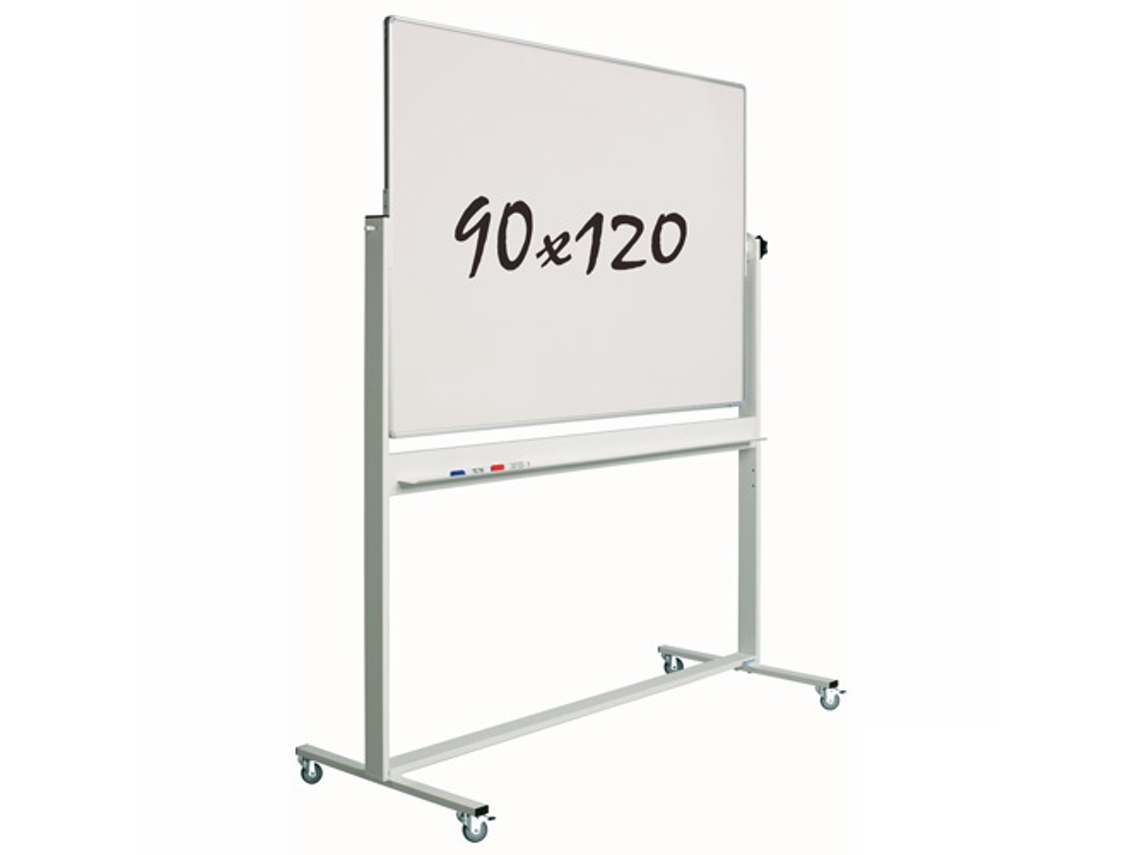 Pizarra Blanca SMIT VISUAL con ruedas Doble cara Magnética 90x120 cm