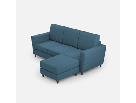 Sofá de 3 plazas (tres plazas de 60 cm) pouf dimensiones L.212 P.155 color marfil ITYHOME