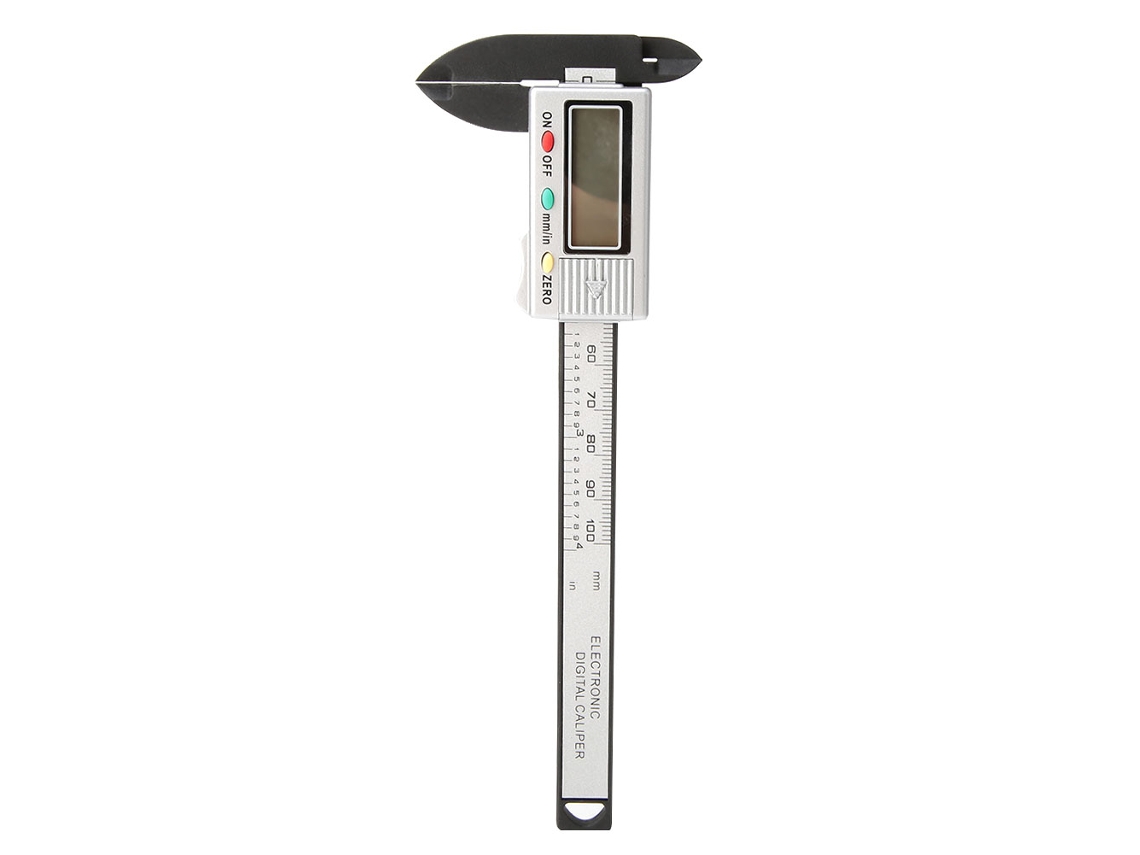 Calibrador Digital De Fibra De Carbono De 0-100 Mm Con Pantalla Lcd, Alta Precisión, 4" Plateado