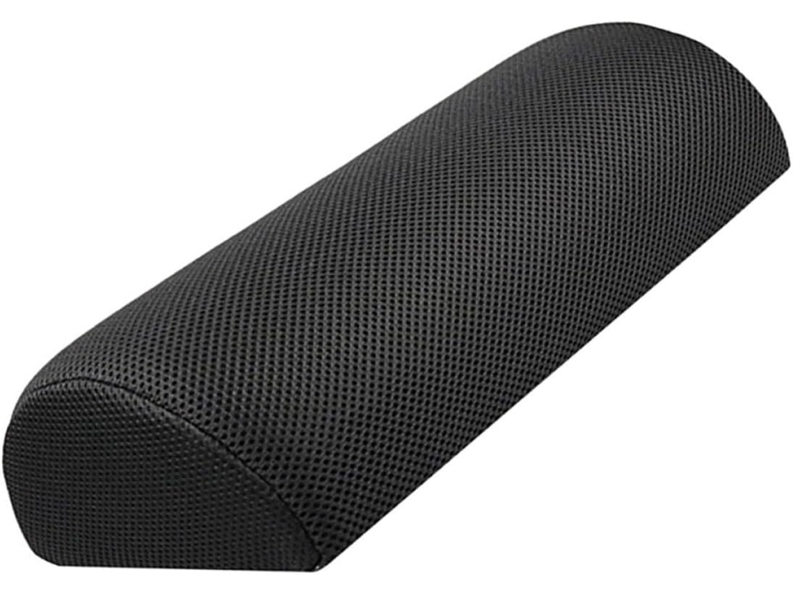 Reposapiés Semicilíndrico Fabricado En Espuma De Grado Médico Con Funda De Tela Negra.