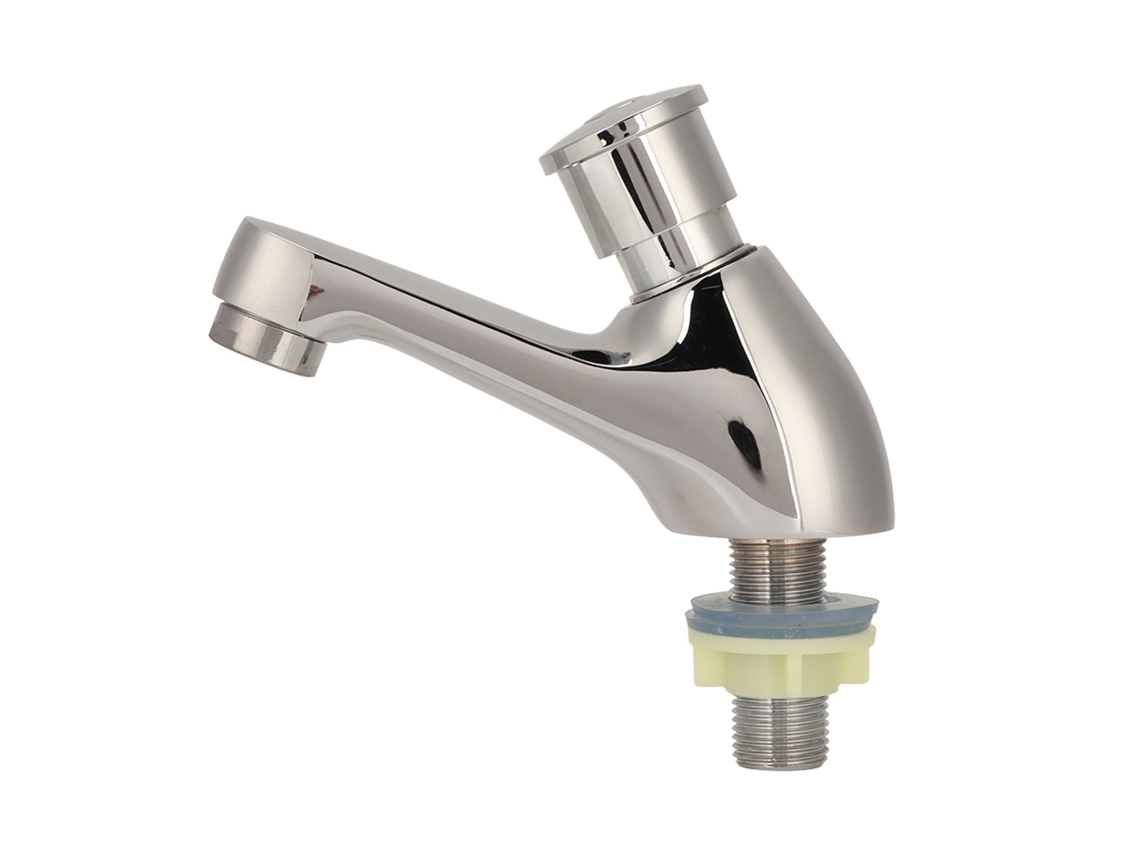 Grifo Monomando Plateado G1/2 Con Temporizador Para Cocina, Baño Y Hotel.