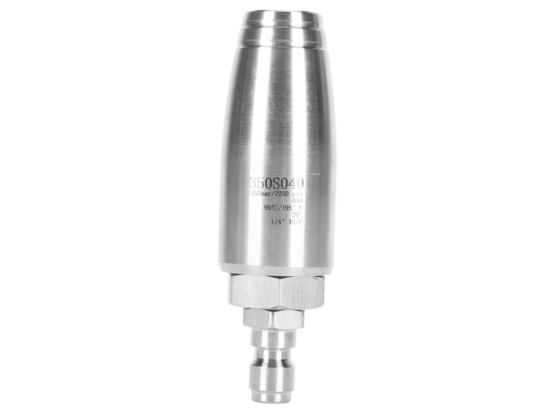 Boquilla rotativa de alta presión de 350 bar, acero inoxidable, 1/4''