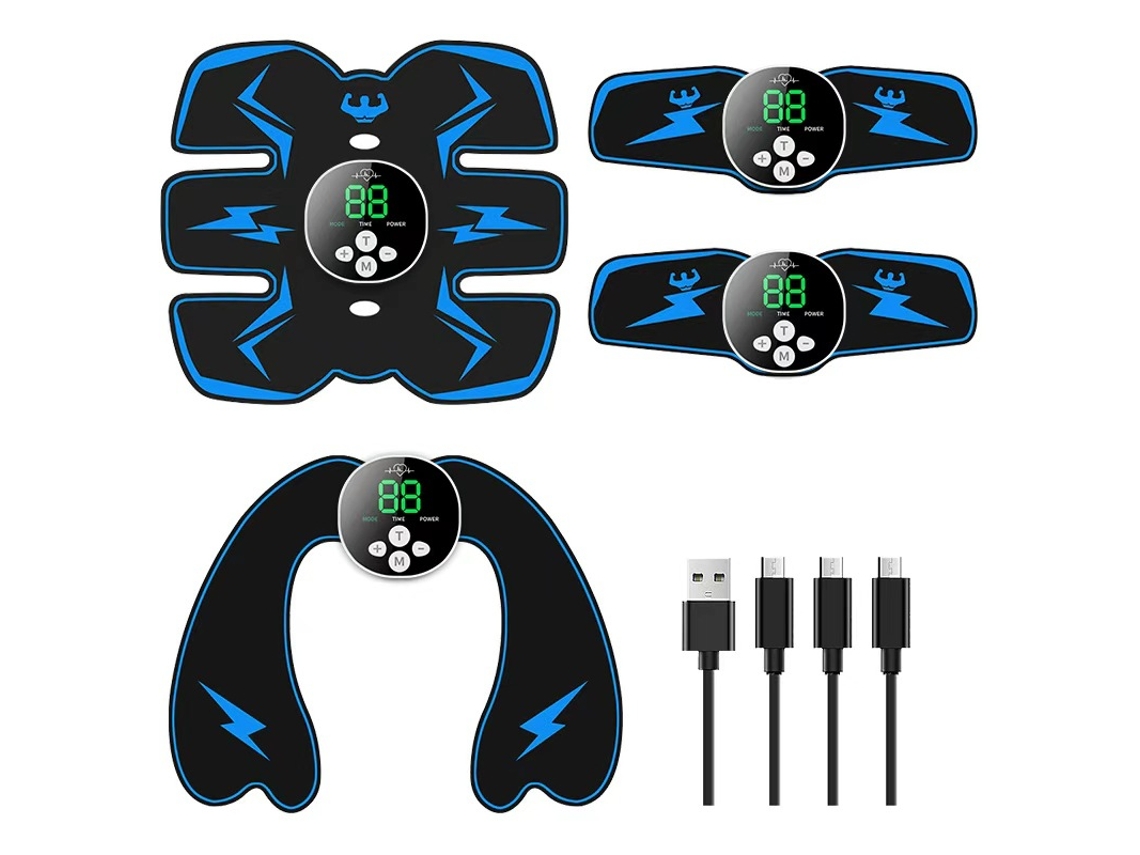 Masajeador SPQMENT para estimulación y tonificación muscular de cuerpo completo (azul)