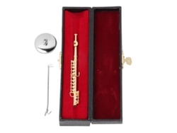 Flauta de Oro en Miniatura de 11 cm Modelo Musical para Regalos y Decoración