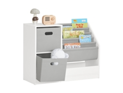 Librería Infantil para niños SoBuy KMB76-W con 2 Cestas y 1 Compartimiento