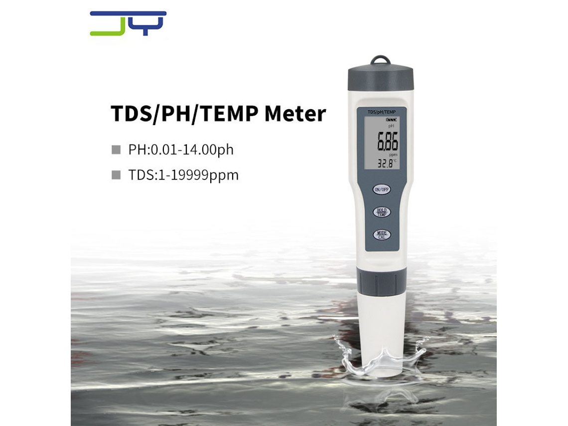 Lápiz Digital De Calidad Del Agua Portátil Con Pantalla Lcd, Ph Tds Temp 3 En 1, Prueba De Pureza Con Luz De Fondo Y Batería