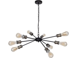 Lámpara de Techo FABRILAMP Aryana (Negro, Cuero - E27 - Máx. 60W - Metal)