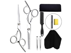 Kit de peluquería de 9 piezas, que incluye peines, pinzas y capa, ideal para uso doméstico, en tiendas y establecimientos.