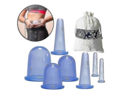 Juego De 7 Ventosas De Silicona Para Masaje De Acupuntura Con Bolsa De Almacenamiento.