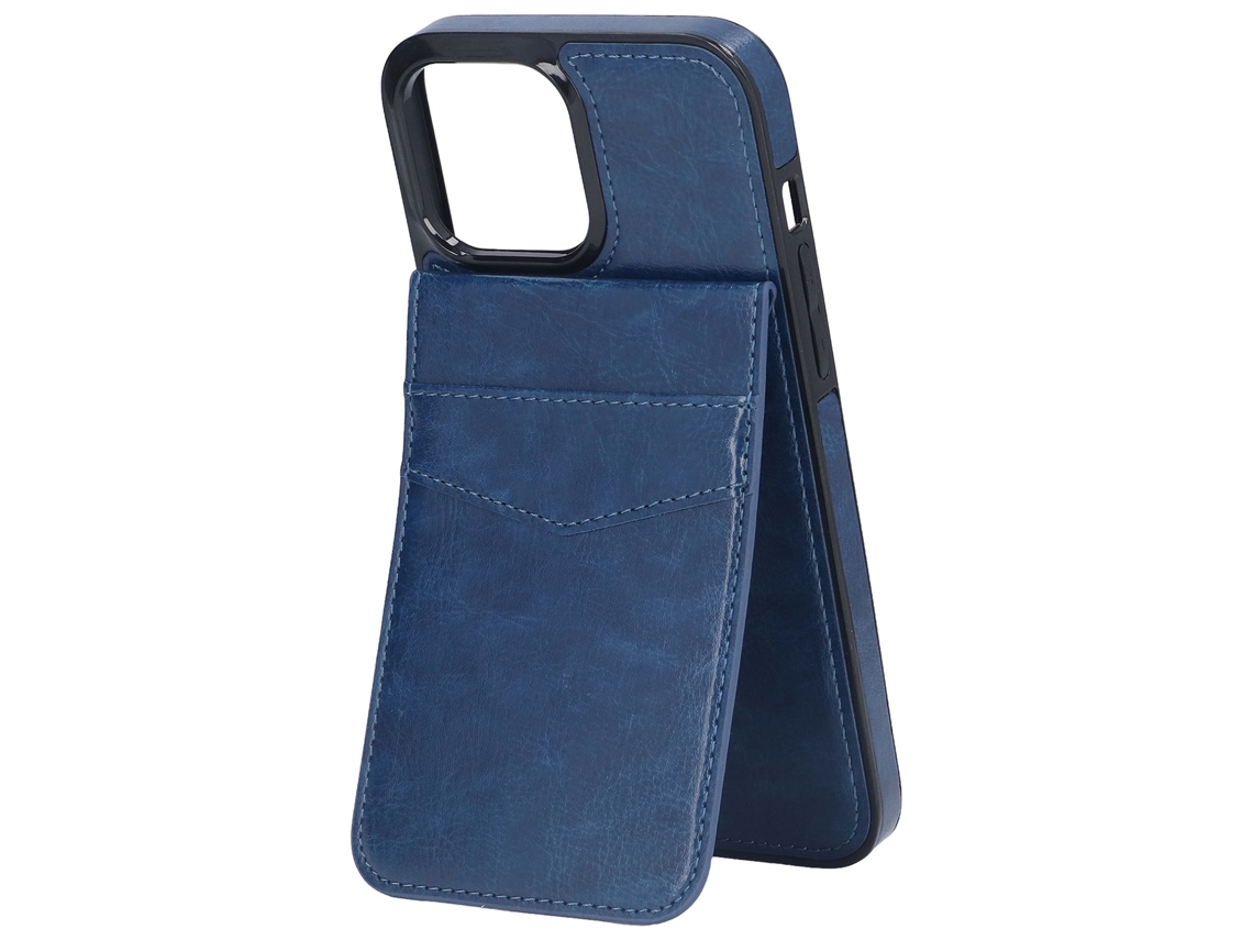 Capa Carteira Multifuncional Para Iphone 13 Pro Com Fecho Magnético E Suporte Em Couro Pu Azul