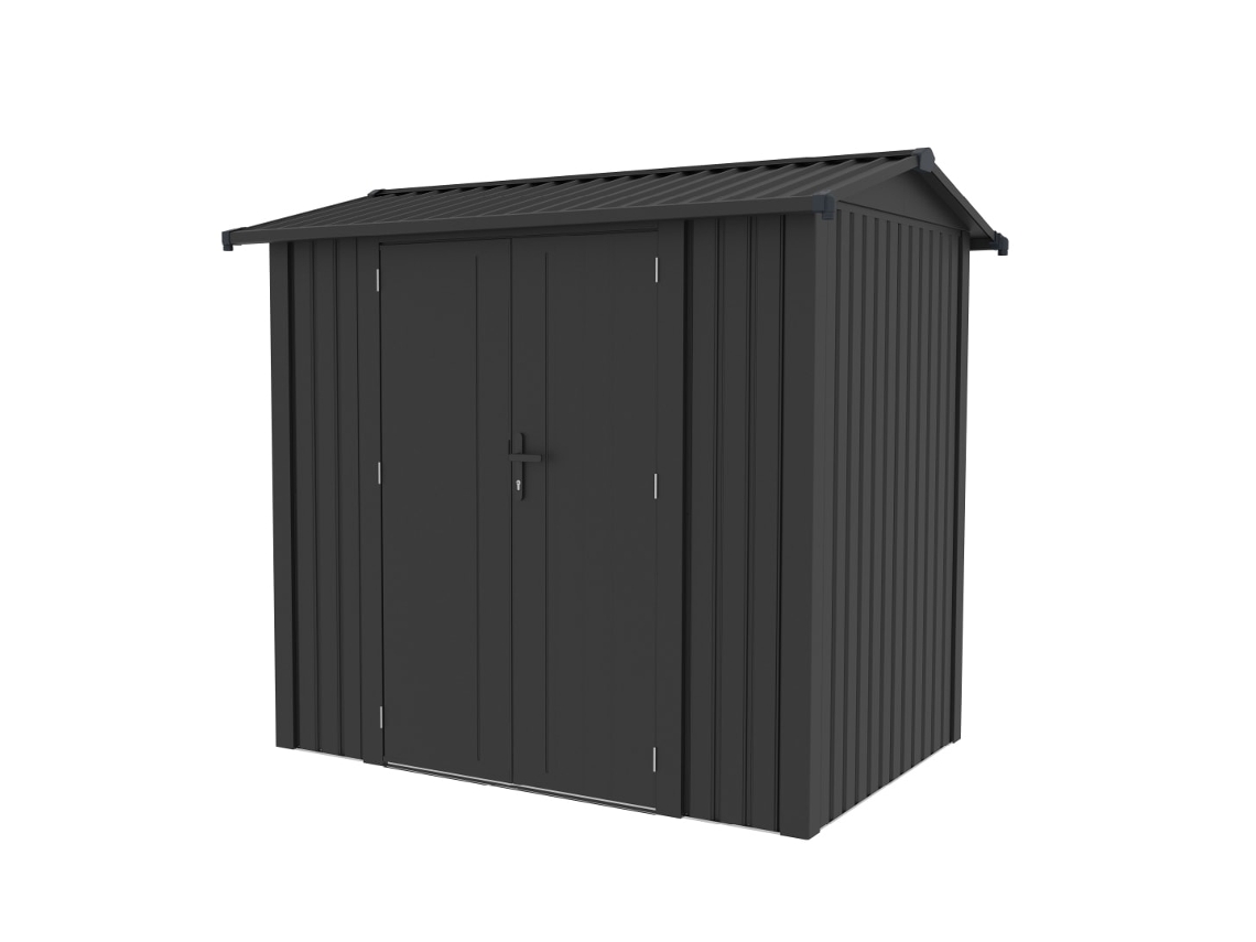 Caseta Metálica Gardiun Spree 4,1 M2 Exterior 232x176x212 Cm De Acero Con Ventana Lateral Y Puerta Doble 106x178 Cm