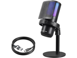 Micrófono De Condensador Usb Para Juegos Con Iluminación Rgb Y Botón De Control De Volumen.
