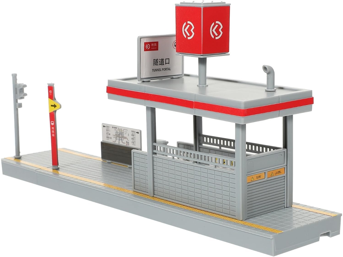 Maqueta de estación de metro de plástico, accesorio decorativo, andén realista.