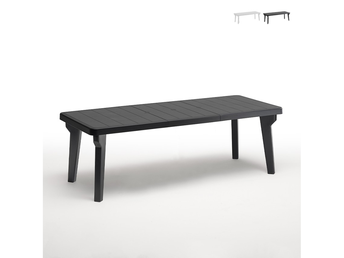 Mesa de jardín extensible 160 220x90cm polipropileno caño Bergen