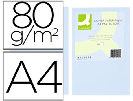 Papel Color Q Connect Din A4 80Gr Azul Pack De 500 Hojas