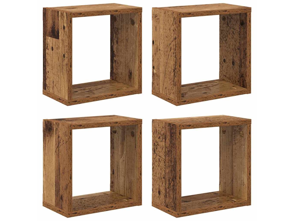 Estantes de pared de madera antiguos, madera procesada, MAISON EXCLUSIVE