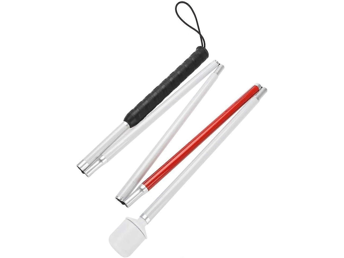 Bastón telescópico plegable con reflectores para personas ciegas y con discapacidad visual.
