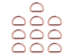 10 Anillas En D De Aleación De Zinc Brillante Para Manualidades, Bolsos Y Accesorios - Oro Rosa