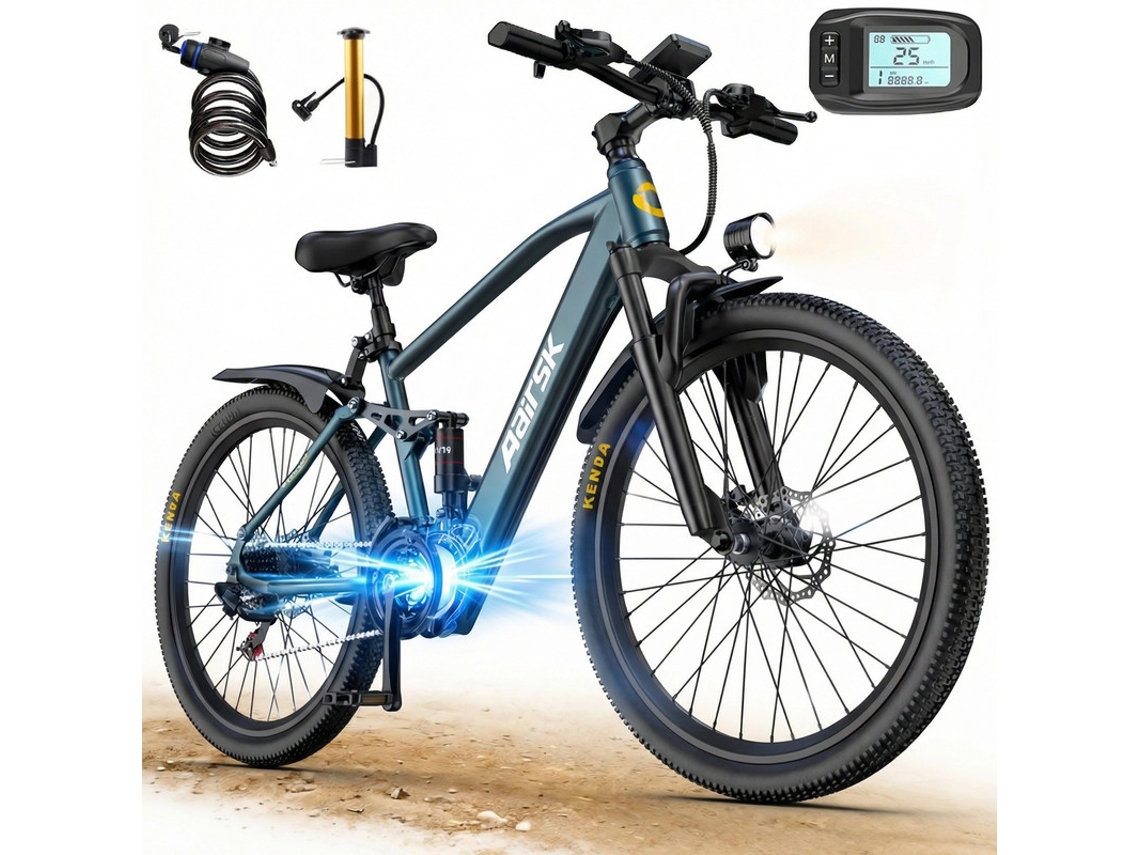 Bicicleta eléctrica Aairsk GT900 de 26 pulgadas para adultos, 21 velocidades, motor de 250 W, autonomía de 40 a 70 km, batería de 36 V y 10 Ah.