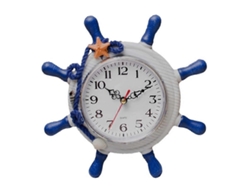 Reloj de pared blanco silencioso, estilo mediterráneo, para sala de estar.