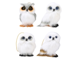 Colgante De Búho De Peluche Blanco Decorativo Para Llavero, Mochila, Navidad, 5x7x8cm, 4 Unidades